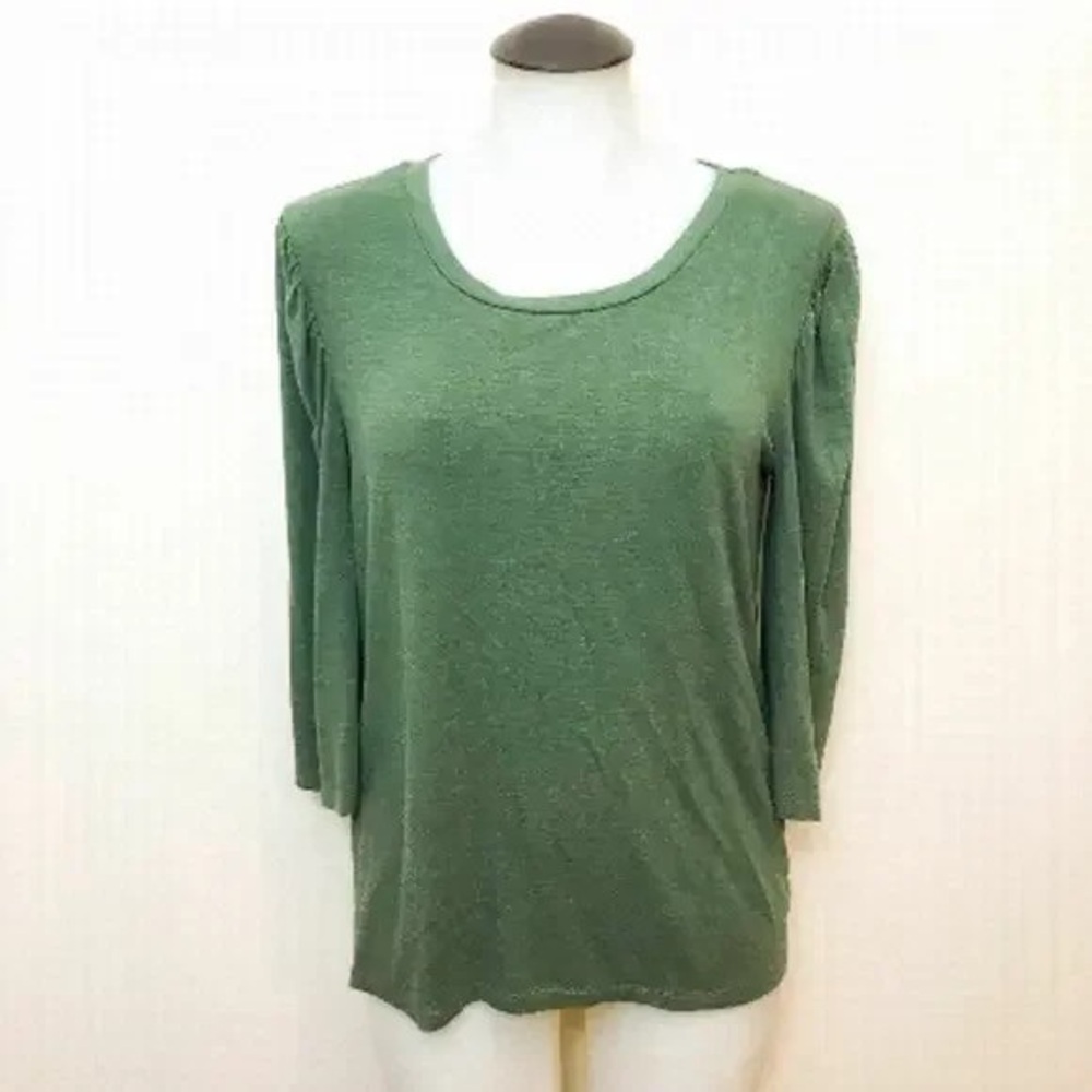 Green Heather Jersey 3/4 sleeve top